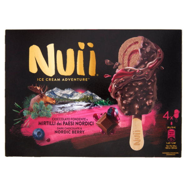 NUII Cioccolato Fondente e Mirtilli dei Paesi Nordici 4x66g