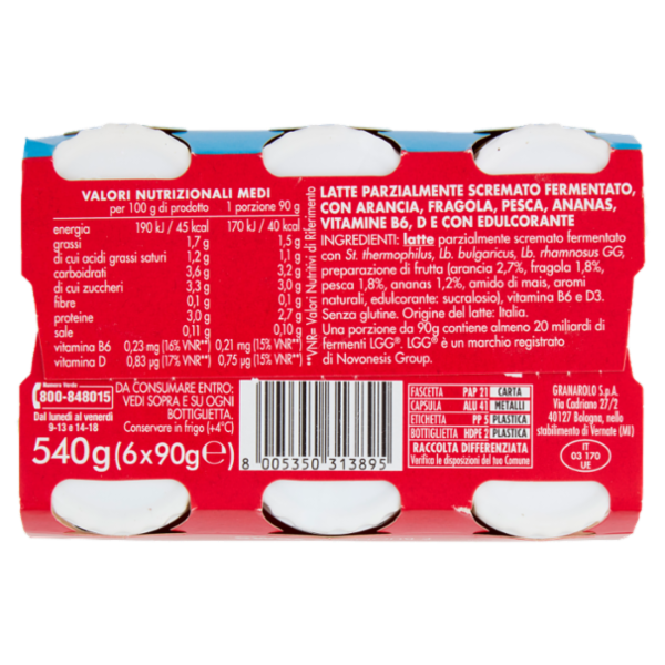 Yomo Rinforzo MultifruttiSenza Zuccheri Aggiunti* 6 x 90 g