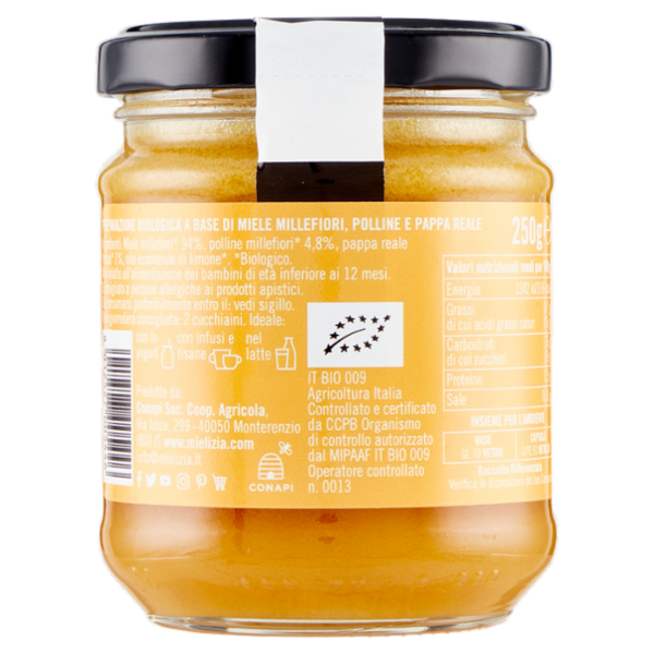 Mielizia Bio Miele+ Miele, Polline e Pappa Reale 250 g