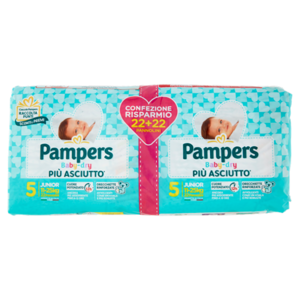 Pampers Baby-dry 5 Junior 22+22 pz