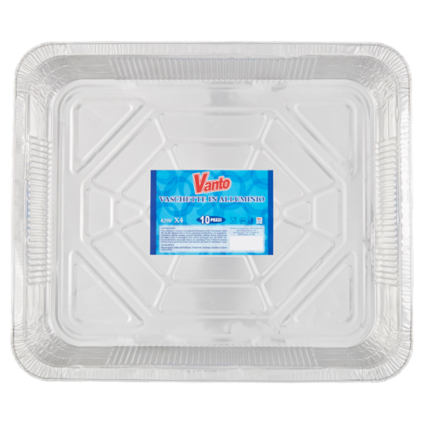 Vanto Contenitore in Alluminio 40x33x5 cm 10 pezzi