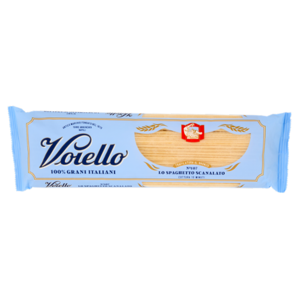 Voiello Pasta Lo Spaghetto Scanalato N°107 Grani 100% Italiani Trafilata Bronzo 500g