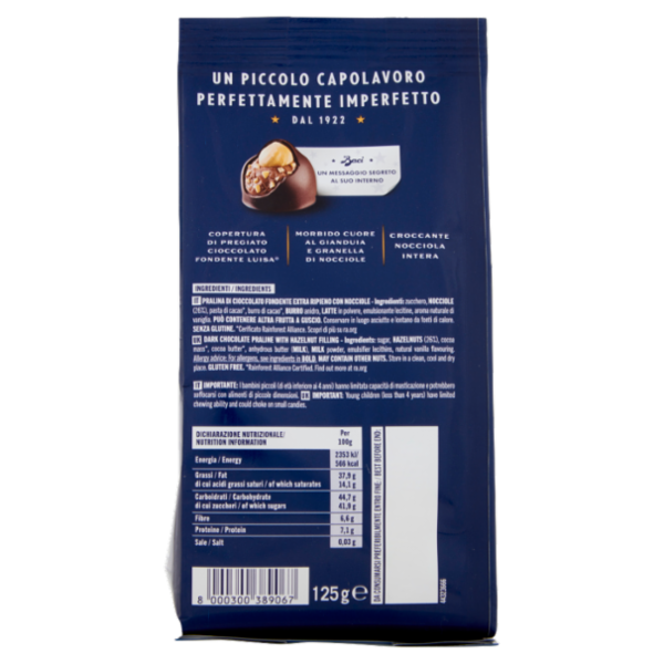 BACI PERUGINA Cioccolatini Fondenti ripieni al Gianduia Sacchetto 125g