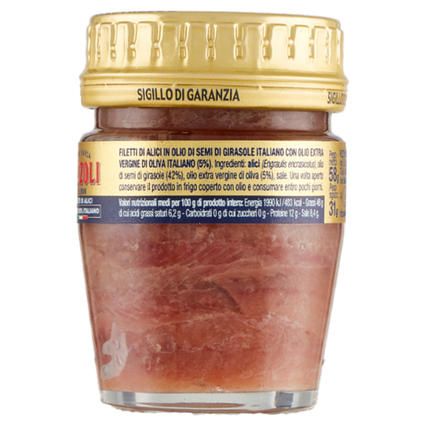 Rizzoli Filetti di Alici in Olio 100% Italiano 58 g