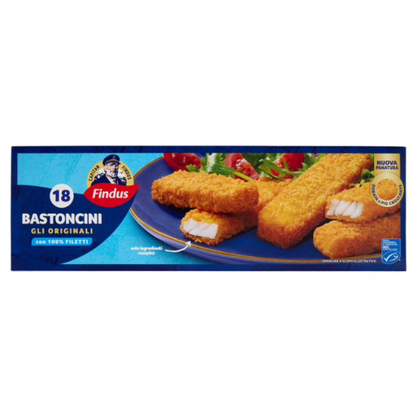 Capitan Findus 18 Bastoncini con 100% Filetti di Merluzzo 450 g