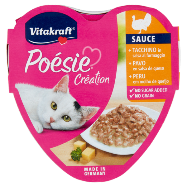 Vitakraft Poésie Création Sauce + Tacchino in salsa al formaggio 85 g