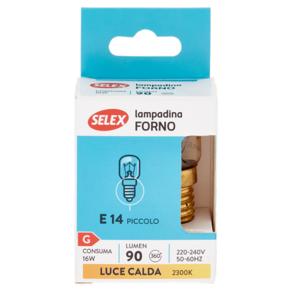 Selex Lampadina Incandescenza Pera Forno E14 16W Luce Calda