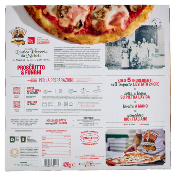 L'antica Pizzeria Da Michele pizza Prosciutto & Funghi 426 g