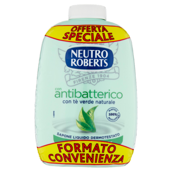 Neutro Roberts con antibatterico con tè verde naturale Sapone Liquido Ricarica 2 x 200 ml