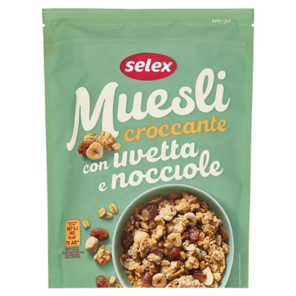 Selex Muesli Croccante con Uvetta e Nocciole 375 g
