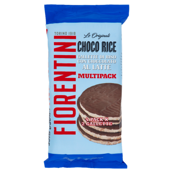 Fiorentini le Originali Choco Rice Gallette di Riso con Cioccolato al Latte Multipack 4 Pack 136 g