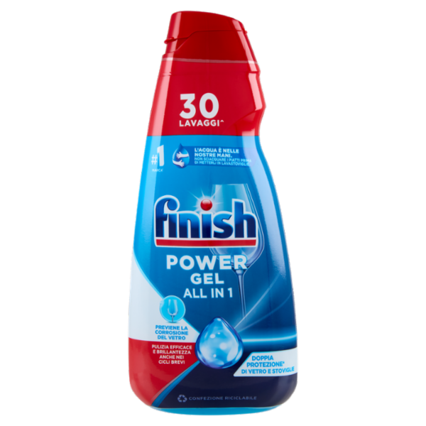Finish Power Gel Stoviglie Protette liquido lavastoviglie 30 lavaggi 600 ml