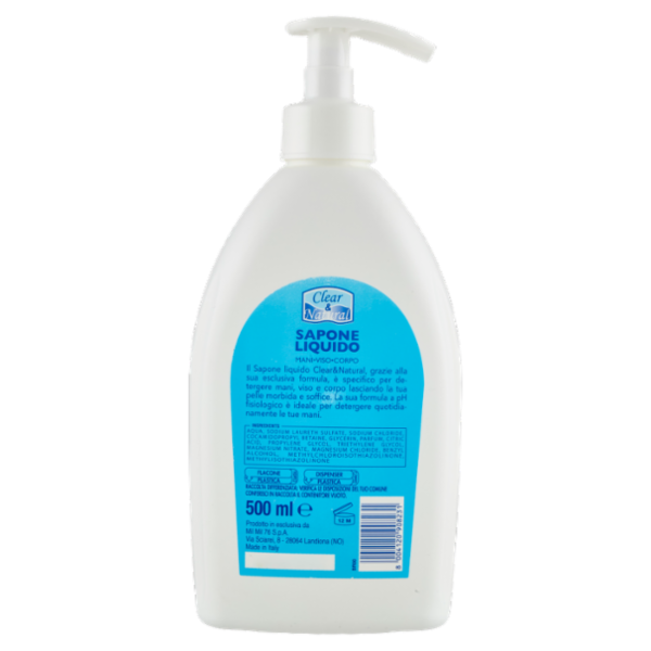 Clear & Natural Sapone Liquido Neutro 500 ml