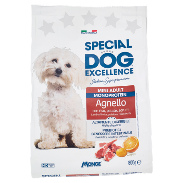 Special Dog Excellence Mini Adult Monoprotein Agnello con riso, patate, agrumi 800 g