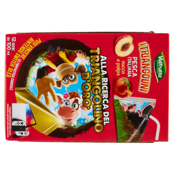 Valfrutta i Triangolini Pesca Italiana succo e polpa Brik 12 x 100 ml