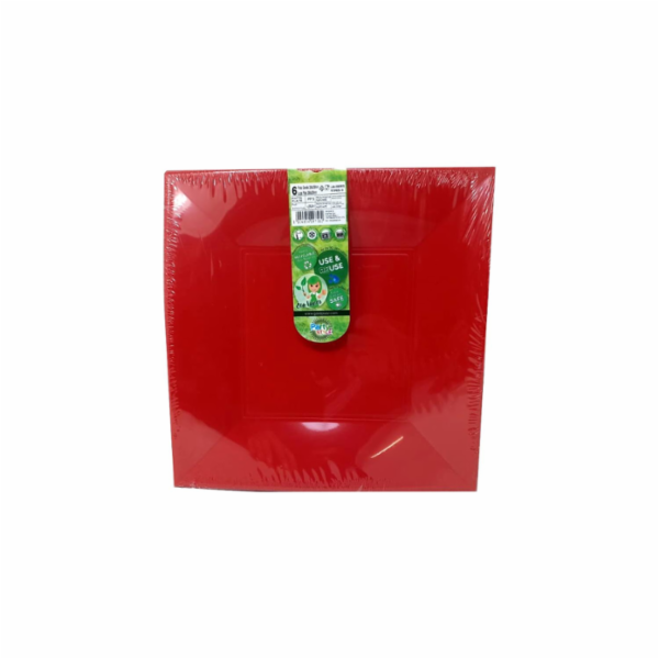 Nice Piatto Piano Rosso 29x29 Pz6