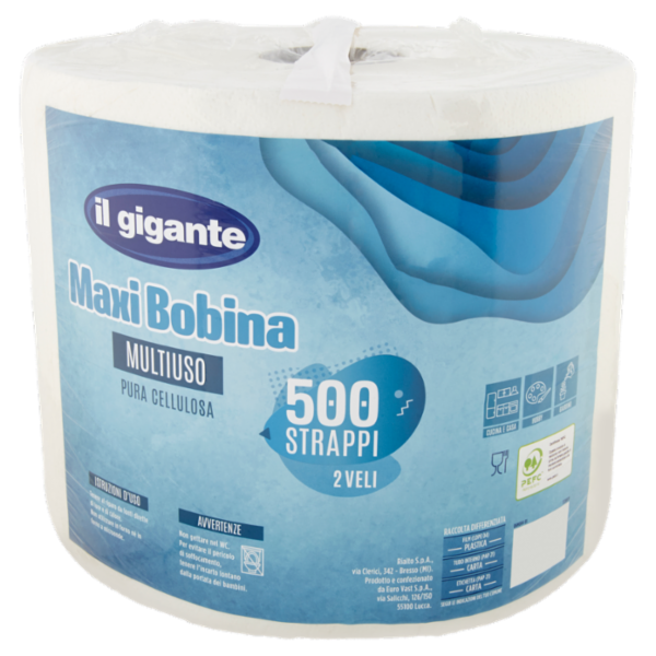 IL GIGANTE Maxi Bobina Multiuso 500 Strappi 2 Veli
