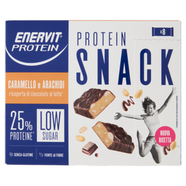 Enervit Protein Low Sugar Protein Snack Caramello e Arachidi 8 x 31 g