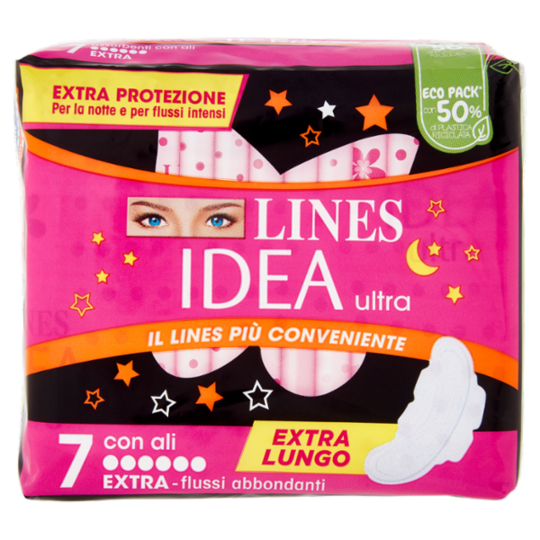 Lines Idea ultra Extra - flussi abbondanti con ali 7 pz