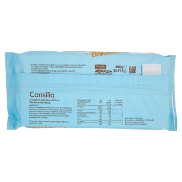 Consilia Crackers con Riso Soffiato 8x37,5 g
