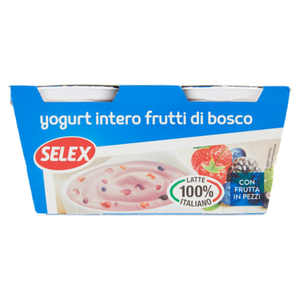 Selex Yogurt Intero Frutti di Bosco con Frutta in Pezzi 2x125 g