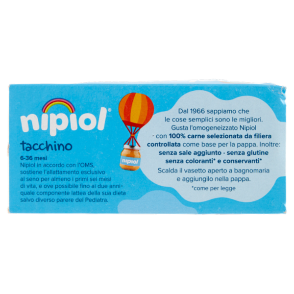 nipiol tacchino omogeneizzato con carne e cereale 2 x 80 g