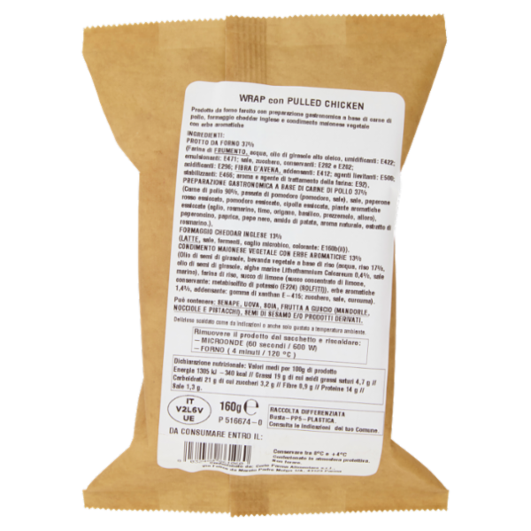 Amoretti Wrap Pulled Chicken Cheddar e Salsa provenzale 160 g