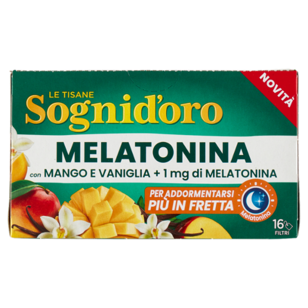 Sognid'oro le Tisane Melatonina con Mango e Vaniglia + 1 mg di Melatonina bustine 16 x 2 g