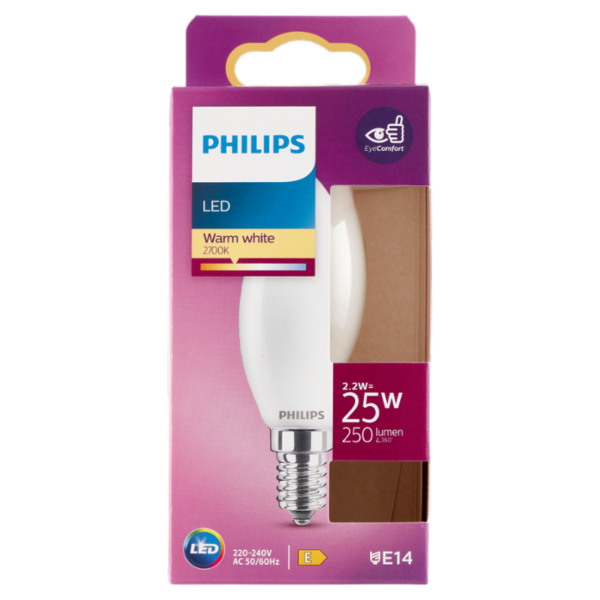 Philips Led candela vetro 25W E14 2700K