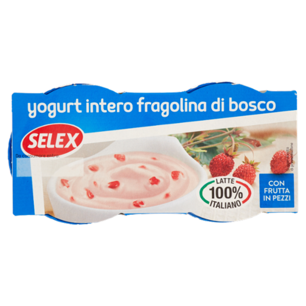 Selex Yogurt Intero Fragola con Frutta in Pezzi 2x125 g
