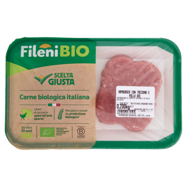 Fileni Bio Hamburger con Tacchino e Pollo Bio 0,200 kg