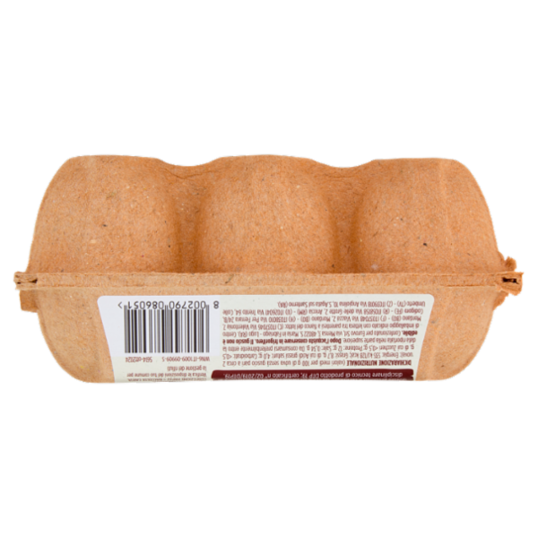 le Naturelle 6 Uova Fresche da Allevamento a Terra da Galline Allevate Senza Uso Antibiotici* 330g