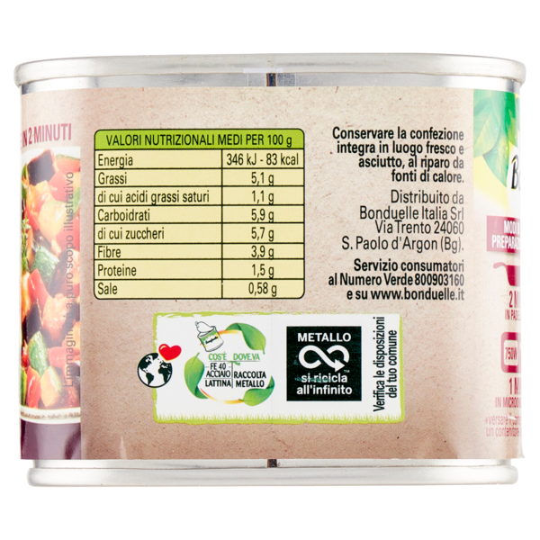 Bonduelle Ratatouille con Melanzane, Zucchine e Peperoni 375 g