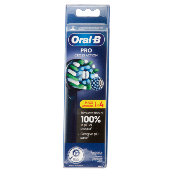 Oral-B Testine di Ricambio Pro Cross Action per Spazzolino Elettrico Denti Ricaricabile 4 pz