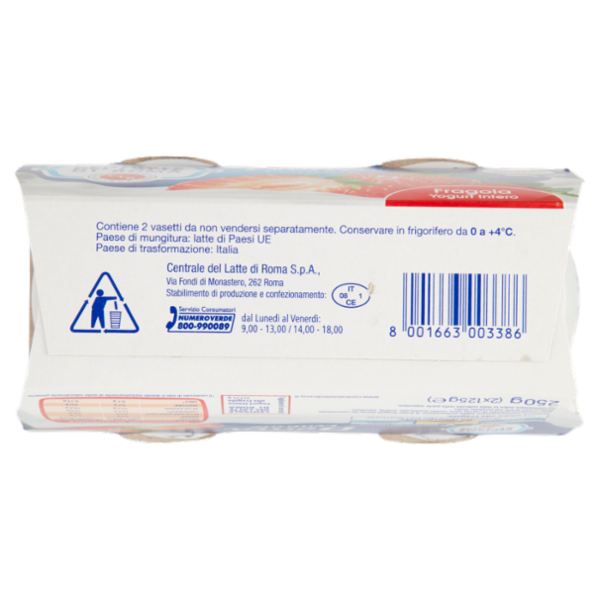 Centrale del Latte di Roma Fragola Yogurt Intero 2 x 125 g