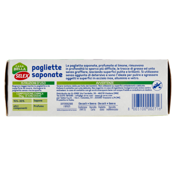 Selex Casa Bella Pagliette Saponate Profumo Limone 8 pezzi