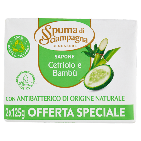 Spuma di Sciampagna Benessere Sapone Cetriolo e Bambù 2 x 125 g