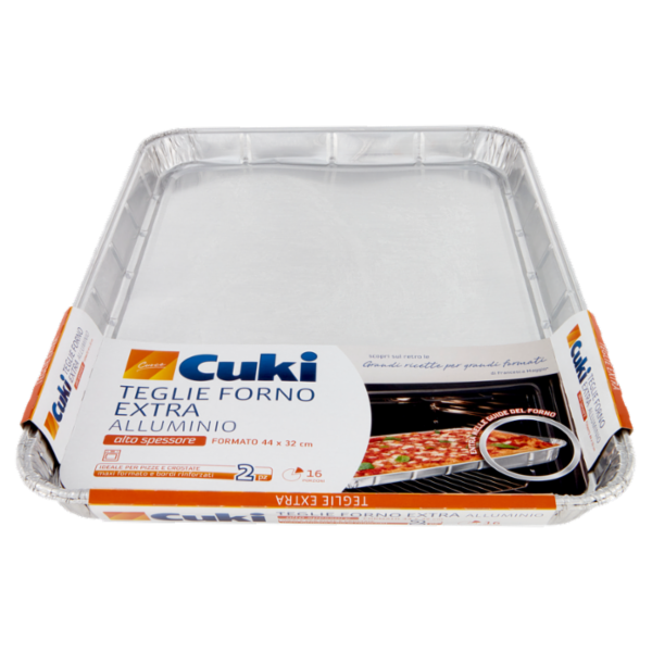Cuki Cuoce Teglie Forno Extra Alluminio alto spessore 16 Porzioni 2 pz