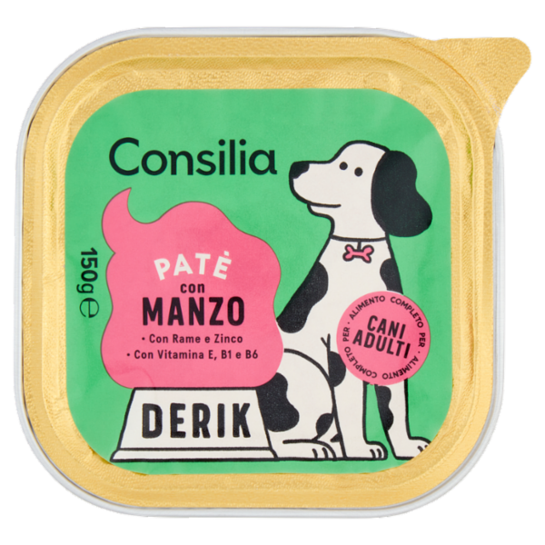 Consilia Derik Paté per Cane con Manzo 150 g