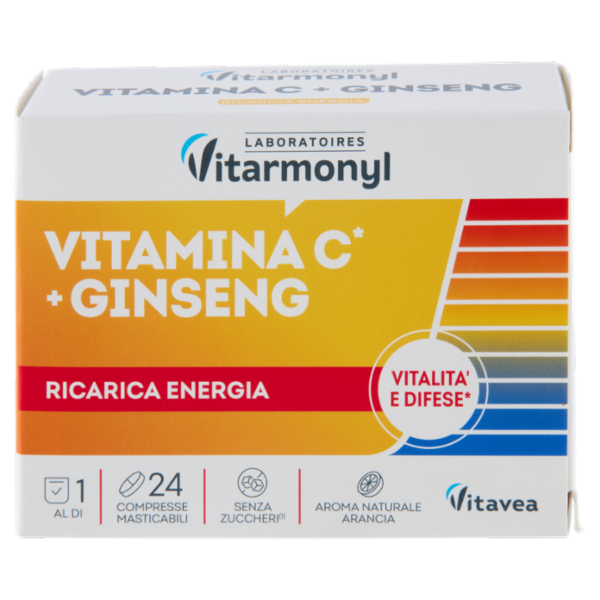 Laboratoires Vitarmonyl Vitamina C* + Ginseng 24 Compresse Masticabili 57,6 g