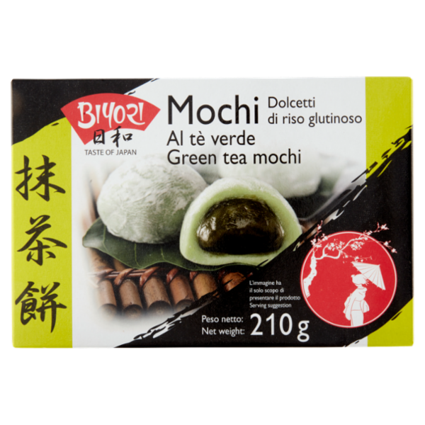 Biyori Mochi Dolcetti di riso glutinoso al tè verde 6 x 35 g