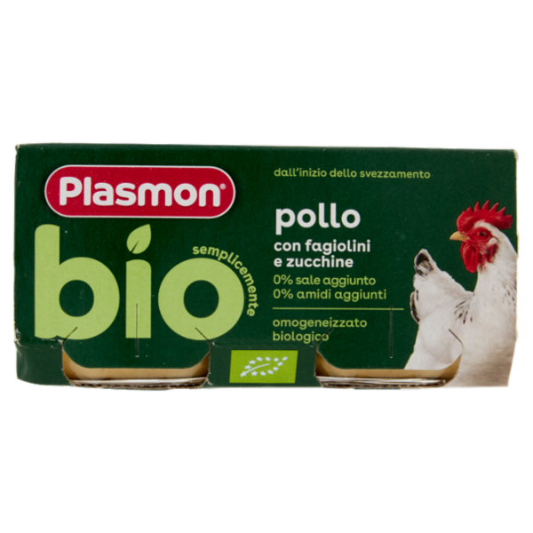 Plasmon semplicemente bio pollo con fagiolini e zucchine 2 x 80 g