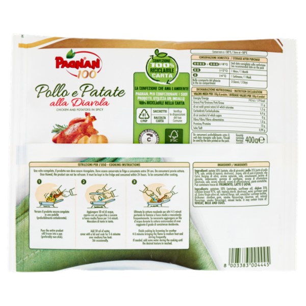 Pagnan Pollo e Patate alla Diavola Surgelato 400 g