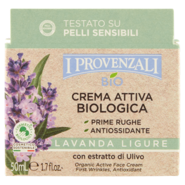 I Provenzali Bio Crema Attiva Biologica Lavanda Ligure 50 mL