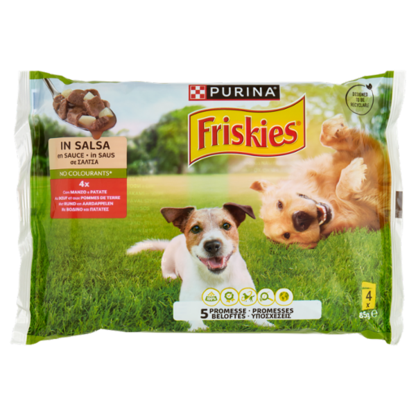 PURINA FRISKIES In Salsa Con Manzo e Patate 4 x 85 g