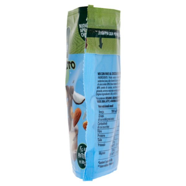 Colfiorito Cioccorito Mix Fave Tostate Ricoperte di Cioccolato Fondente, Mandorle e Cocco 150 g