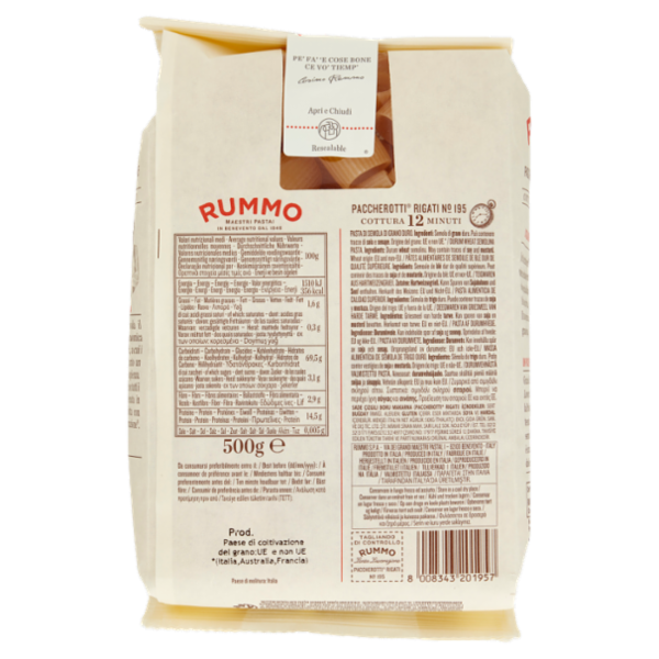 Rummo Le Leggendarie Paccherotti Rigati N° 195 500 g
