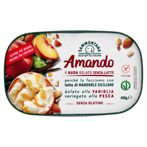 Sammontana Amando Gelato alla Vaniglia variegato alla Pesca 400 g