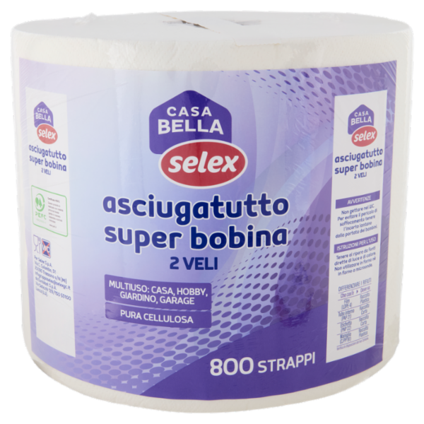 Selex Casa Bella Asciugatutto 2 Veli Super Bobina 800 Strappi