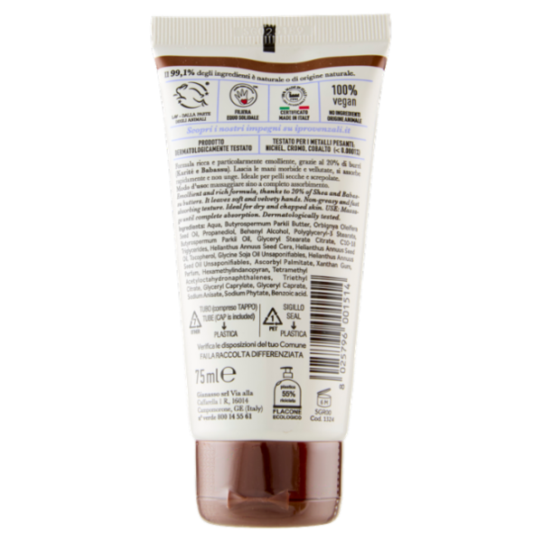 I Provenzali Crema Mani Erboristica Karité Ultra Emolliente 75 ml